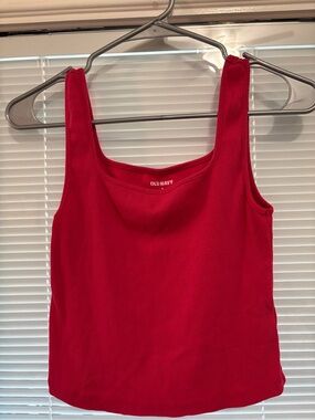 Old Navy pink Ribbed Square Neck Crop Tank